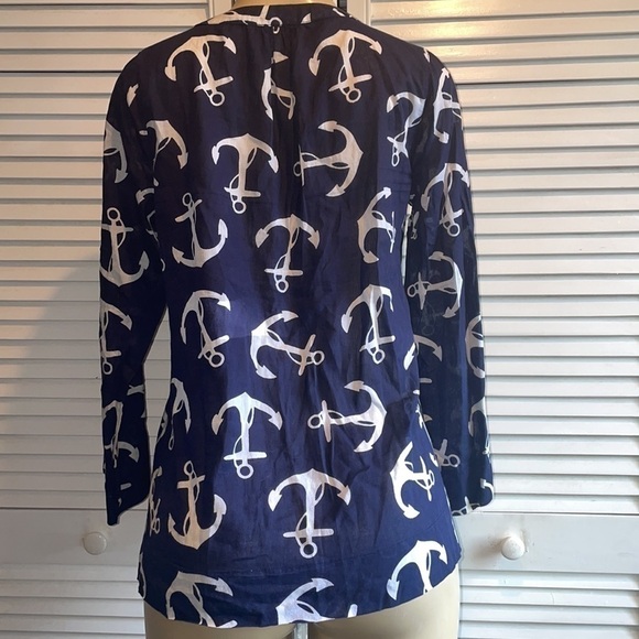Preppy Girl Palm Beach nautical, anchor, shirt Size S - Picture 3 of 5